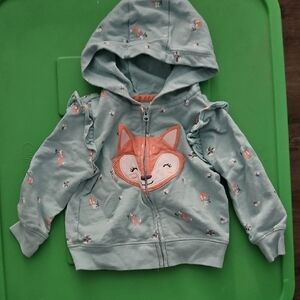 Carter's Light Blue Hoodie with Fox Design
